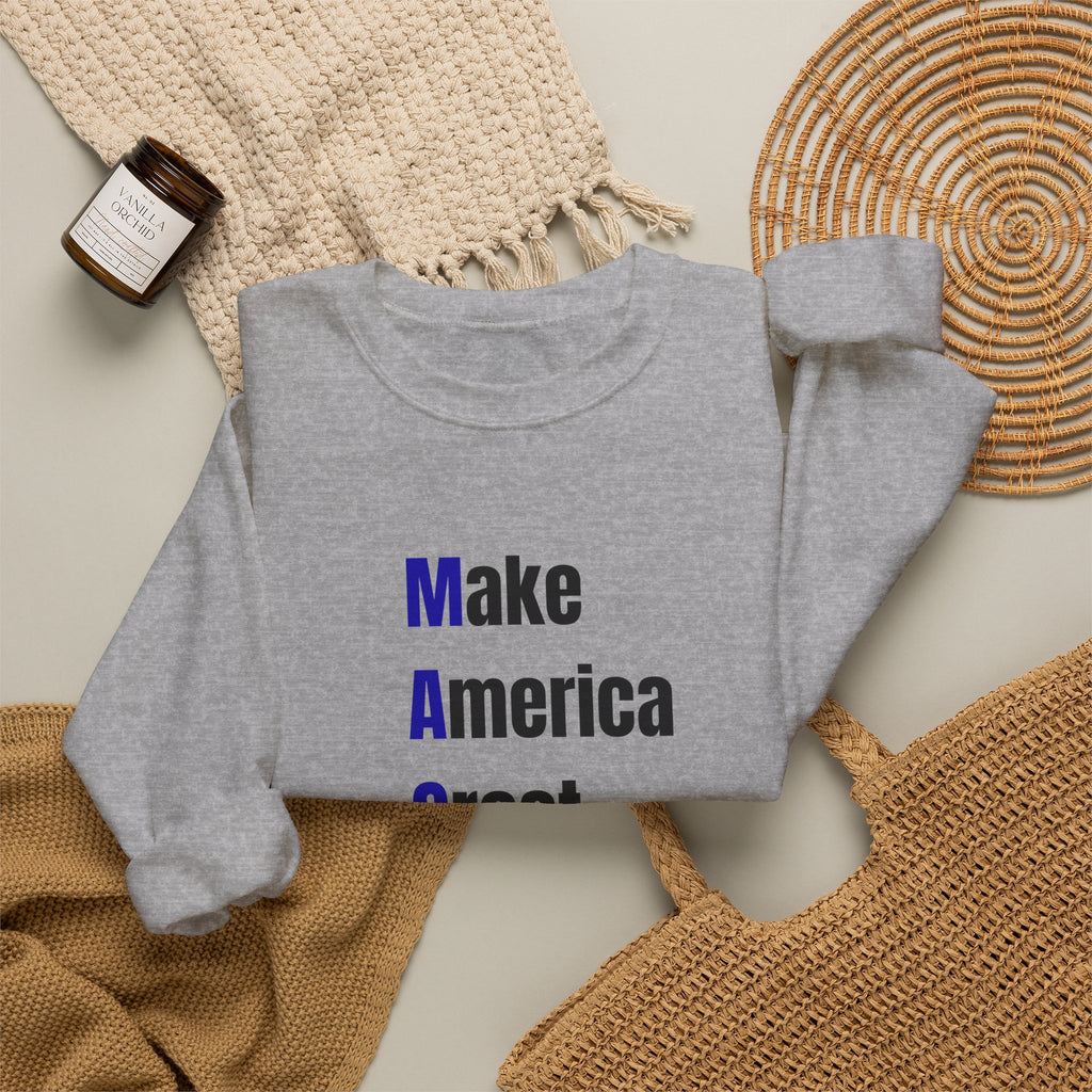Crewneck Sweatshirt — "Make America Great For All" Vertical Text
