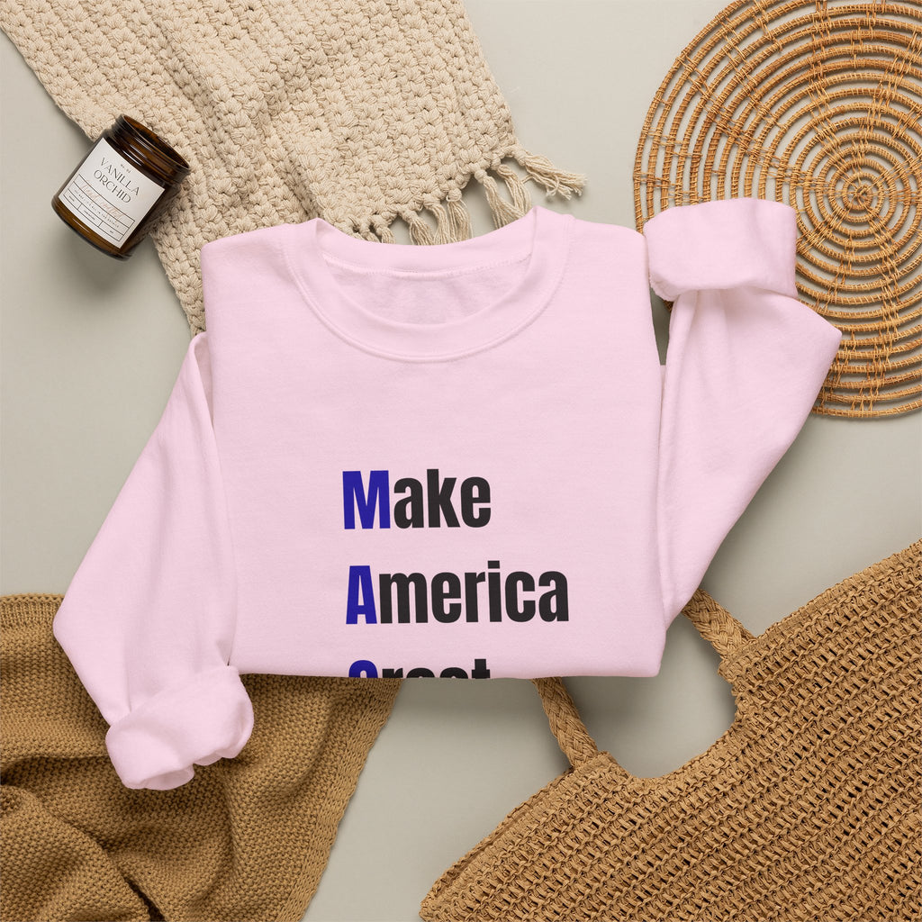 Crewneck Sweatshirt — "Make America Great For All" Vertical Text