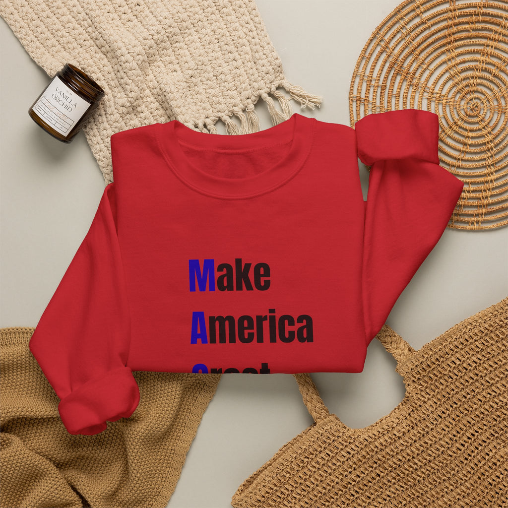 Crewneck Sweatshirt — "Make America Great For All" Vertical Text