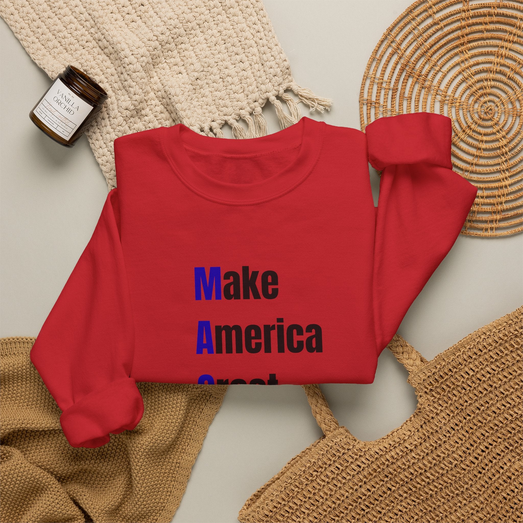 Crewneck Sweatshirt — "Make America Great For All" Vertical Text
